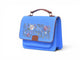 Needlesay Azure blue embroidered denim handbag potrait view